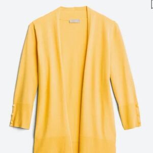 Evolution by Cyrus Myna lightweight Button Sleeve‎ Cardigan yellow 2X stitch fix